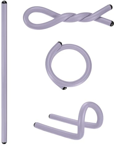M METERXITY 4-Pack Twist Rubber Ties, 17-Inch EVA Foam Reusable Twist Ties for Organizing Bundling Cords/Wires/Cables, Bendable Rubber Tie Down Straps [Purper]