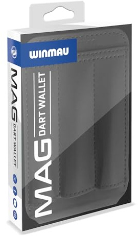 WINMAU Mag Dart Wallet – Support magnétique pour fléchettes avec support pour téléphone portable, support compact pour 1 jeu de fléchettes et 2 jeux d'ailettes, disponible en noir, accessoire idéal