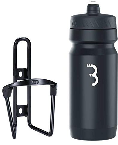 BBB Cycling FuelTank And CompTank Bike Bottle Holder With BPA-free Water Bottle - Universal Fit 550ml - BBC-03C, Black / Black White