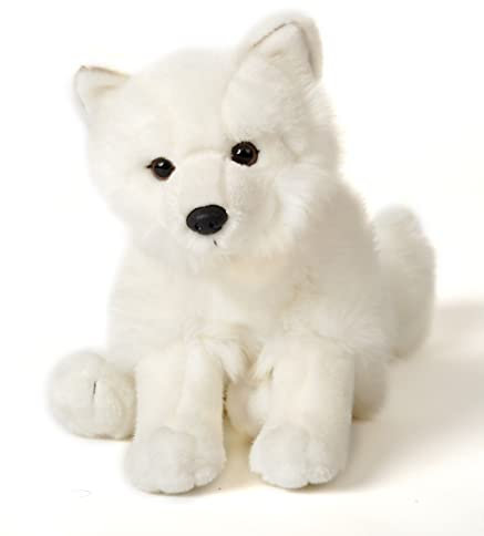 Uni-Toys - Polarfuchs, sitzend - 23 cm (Höhe) - Plüsch-Fuchs, Schneefuchs - Plüschtier, Kuscheltier