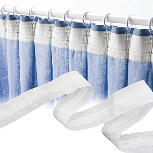 Gardinen Kräuselband, 30M*2.5cm Gardinenband, Kräuselband, Kräuselband Gardinen, Gardinenband zum Aufnähen, Vorhangband, Kräuselband zum AufbüGeln, Faltenband für Gardinen, Vorhang Band Universalband