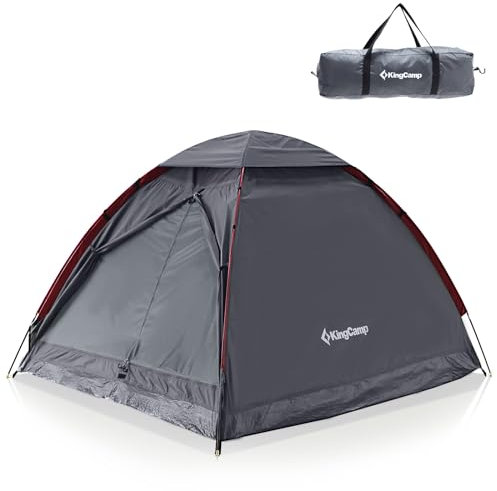 KingCamp Ultraleicht Camping Zelt MONDOME II für 2 Personen - Wasserdichtes Zelt, Kompakt und Rucksack-freundlich - Ideales Zelt für Camping, Trekking und Outdoor-Aktivitäten,Grau