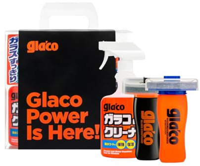 SOFT99 3 Piece Windscreen Sealant Kit - Glaco DX Windscreen Seal & Glaco Glass Compound & Glaco De Cleaner