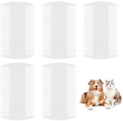 WUSJCOF 5pcs weißer Läusekamm, langlebiger Kamm mit doppelseitigen Zähnen, Läuse-Ei-Entfernungswerkzeug für Erwachsene, Kinder und Haustiere.
