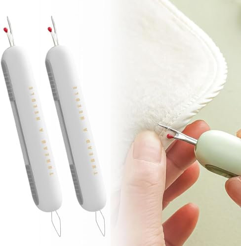 LetCart 2 Stück 2-in-1 Nadeleinfädler, Einfädelhilfe Nähmaschinen-Einfädler für Hand Nähen und DIY Einfache Stickerei Nadeleinfädler (Grau)
