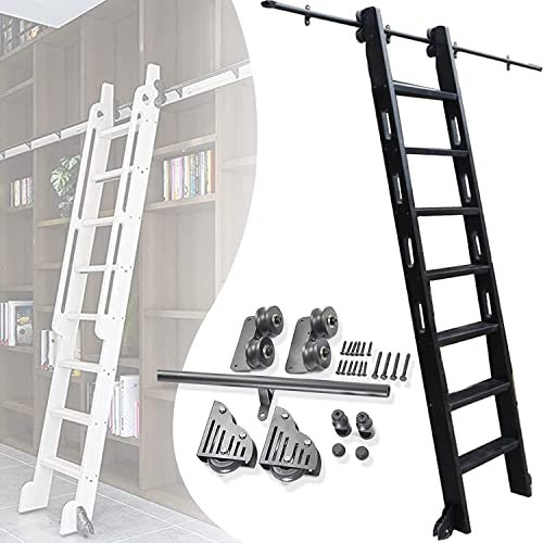 OJKJGY Kit di Guide per Scale scorrevoli, Installazione Semplice, Scala Mobile Personalizzabile Libreria Hardware per Porta Scala Mobile per Biblioteca
