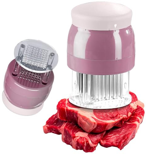 Avilia Batticarne Manuale in Plastica e Acciaio Inox - Funzione di Blocco Sicurezza - Leggero, Sicuro e Facile da Maneggiare- Ideale per Ammorbidire Carne e Pesce - Facile da Pulire