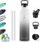 Trinkflasche Edelstahl, Trinkflasche 1l, BPA-Freie, Isolierflasche Doppelwandig, Auslaufsicher, mit Schraubverschluss, Erwachsene, Flasche für Fitness, Camping, Wandern