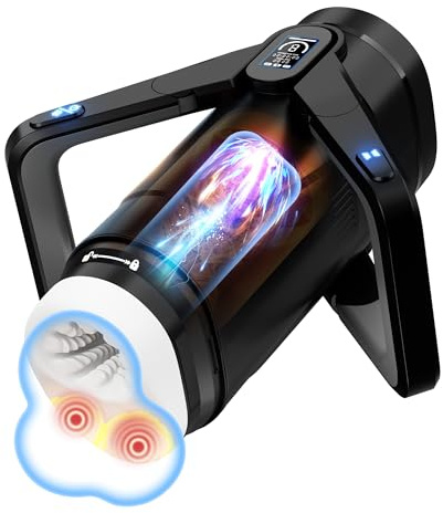 Eanatoys Masturbateur Automatique Sex Toys, 9 Poussées & 9 Vibrations & Manchon Interne 3D Ultra-Réaliste & Prise Ergonomique，Masturbateurs Masculins Vaginette Electrique Vibromasseur Homme