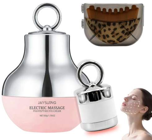 Crema de Ojos con Masaje Eléctrico, Cepillo Facial Linfatico, Crema Eléctrica Antiarrugas para Contorno de Ojos, Cepillo Facial en Seco, masaje facial, uso diario para piel madura tirada