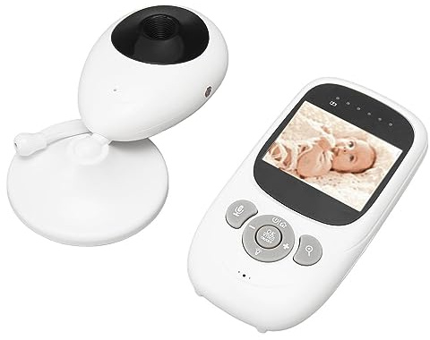 Bewinner Monitor para Bebés con Cámara y Audio - Conexión Segura FHSS de 2,4 GHz |Visión Nocturna en Color, Monitoreo de Temperatura, Conversación Bidireccional, No Se Necesita WiFi (Enchufe de la UE)