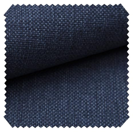 novely® MUDAU - Grob Gewebter Polsterstoff - Melierter Möbelstoff mit Flachgewebe - Pflegeleichte Meterware 1lfm | Farbe: 19 Navy Dunkelblau