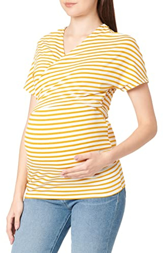 Dorothy Perkins Damen ballet wrap-ockra randig Umstandsbluse, Gul (ockra 430), 36
