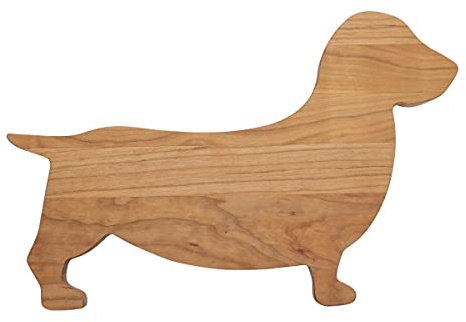 Side by Side Servierbrett Dackel Kirschholz