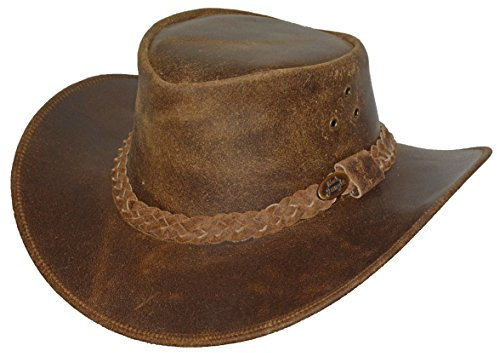 Black Jungle Dandenong Lederhut Braun (XXL, Braun)