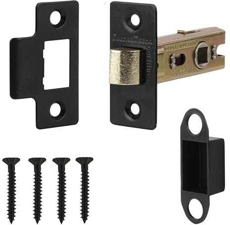 Decoranddecor 3 Inch Tubular Mortice Latch for Internal Doors, Fire Rated - 1 Pack - 57 mm Back Set - 76 mm Overall Length- Matt Black