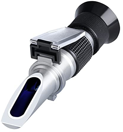 XRCLIF Brix Refractómetro 0 ~ 90%, refractómetro de azúcar manual, medidor de medición Brix de alta precisión con ATC para frutas, bebidas y jugo, miel, jarabe de arce