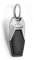 Audi 3182300100 Schlüsselanhänger Metall/Leder Anhänger Keyring, mit Q8 e-tron Gravur, silber/schwarz