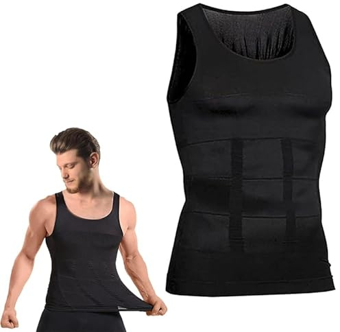 Men's Slimming Vest & Body Shaper: Instant Belly Shaping & Tummy Control. Compression Vest Top, Belly Slimming Shaper Undershirt