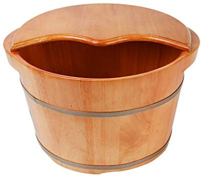 PACUM Sauna-Eimer, Badewannen-Eimer aus reinem Holz, handgefertigt, Sauna-Zubehör für Fußbadewannen, Fuß-Entspannungs-Badefass-Geschenk Vision
