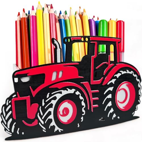 KAJAWIS TRAKTOR Organisateur de bureau 3D Trousse à crayons FARMA