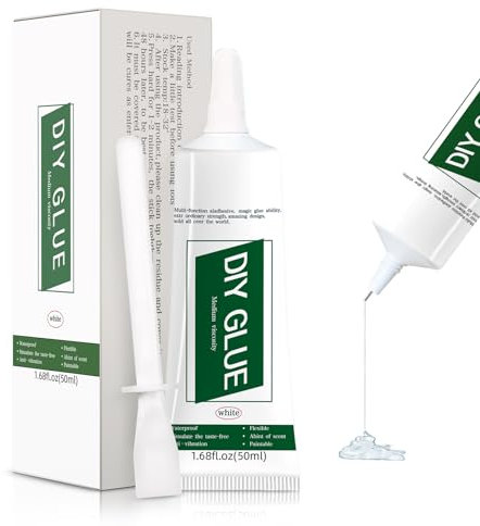 Miioto Pegamento Modelismo, Pegamento Plastico, Cola Transparente Manualidades, Impermeable y de Secado Rápido, Adecuado para Maquetas, Manualidades, Papel y Piezas Pequeñas, etc - 50ml