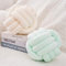 FSRONGXI Lot de 2 oreillers en forme de boule avec nœud – Coussin mignon noué pour décoration de chambre de fille – Coussin de sol pour chambre à coucher, lit, canapé (blanc crème et vert, 20 cm)