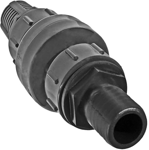 Gewinde Fitting Verschraubung aus Kunststoff PP PE PVC - Fußventil Set mit 1/2 Zoll - Filterkorb + Schlauchtülle Außen Durchmesser 15mm + Rückschlagventil