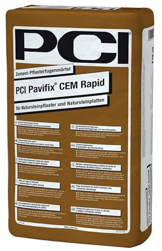 PCI Pavifix CEM Rapid - Mortero para juntas de pavimentación (25 kg, para losas de piedra natural y piedra natural Sika), color gris