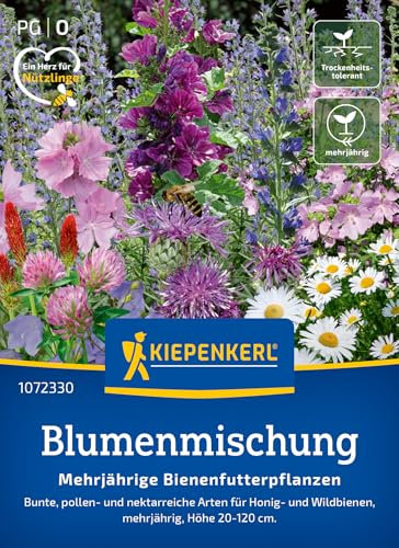 Kiepenkerl Blumensamen-Mischung Bienenfutterpflanzen 1072330 - Blumensamen für bunte Pollen- und Nektarspender mit einer Wuchshöhe von 20 bis 120 cm - Saatgut