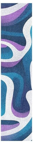 KAAVIYO Blau-Lila Strichzeichnungen Muster Skateboard Griptape Rutschfest Selbstklebend Longboard Griptapes Aufkleber Griffband(9x33in,44x10in 1pcs)