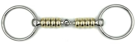Equine Smile Mors ES0111 Mors à eau simple cassé avec rouleau Cherry Roller en cuivre Diamètre de l'anneau 65 mm Épaisseur de mors 22 mm (13,5 cm)