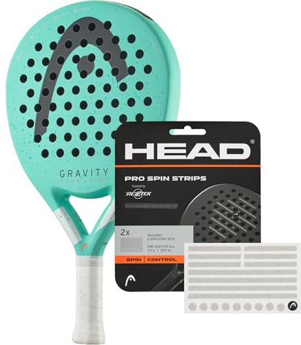 Padel Bundle - Head Gravity Team Light 2024 & Rezztek Pro Spin Strips für Padelschläger - Bundle für maximalen Spin und optimale Kontrolle