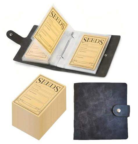 Busta per conservazione di semi di colza,quaderni ad anelli,raccoglitore ad anelli a5,agenda ad anelli,raccoglitore in pelle pu a5,Seed Packet Seed Storage Per Seed,Perfetto per ogni giardiniere.