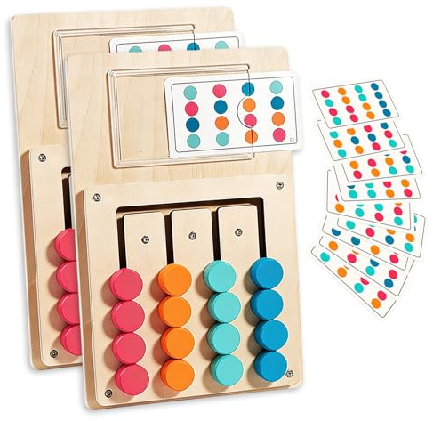Lot de 2 jeux pour la démence : jeux de démence pour personnes âgées avec 24 cartes, jeux de démence en bois, jeux de mémoire de couleur pour les personnes atteintes de démence et les adultes