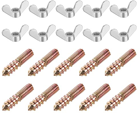 QUARKZMAN M6 Écrous à oreilles Écrou papillon Écrou Argenté 20pcs et M6x30mm Boulon Vis à Double tête 20pcs