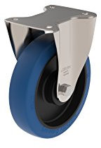 BLICKLE EDELSTAHL-BOCKROLLE. MIT ANSCHRAUBPLATTE BX-POBS 200XKA. MIT KUGELLAGER. DURCHMESSER 200 mm