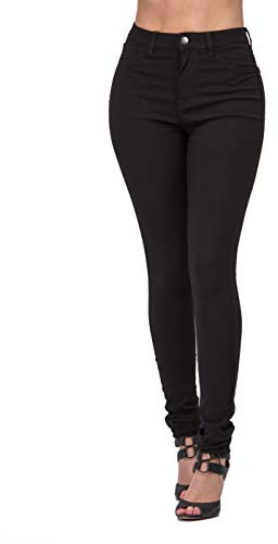 High Waisted-Rise Colored Stretch Skinny Destroyed Ripped Distressed Jeans for Women Olive Mustard RED (US, Alpha, X-Large, Regular, Regular, Black)