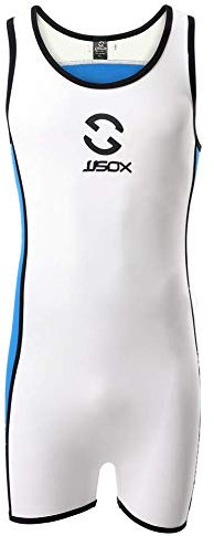 CSMARTE Herren Jockstrap Gymnastikanzug Unterwäsche Jumpsuits Wrestling Singlet Bodysuit Bademode Weiß XL, weiß