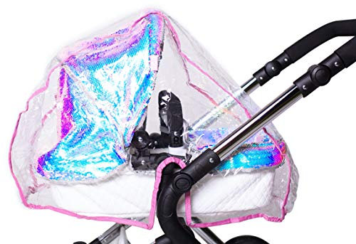 Roma Clear PVC Rain Cover for Dolls Pram - Fits Carry Cot & Seat Unit, Compatible with Stephanie, Polly & Darcie Models, Dolls Pram Raincover Accessory, Twin Pram Requires 2 Covers