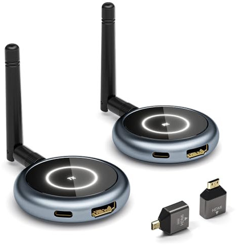 Wireless HDMI 4K Decoding/5.8G, AIMIBO HDMI Wireless Transmitter and Receiver 1080P Output - Bis zu 6 Empfänger Funk Streaming Video für Laptop, Camera, TV Box zu Multiple TV, Projektor, 50M