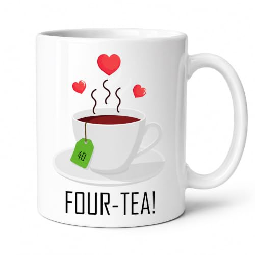 Pickhut-tryckt kaffemugg fyr-tedesign, mamma 40-årsdag gåvor för kvinnor, henne, fyrtionde vän, fru, vän 325 ml kopp, gåva för te älskare
