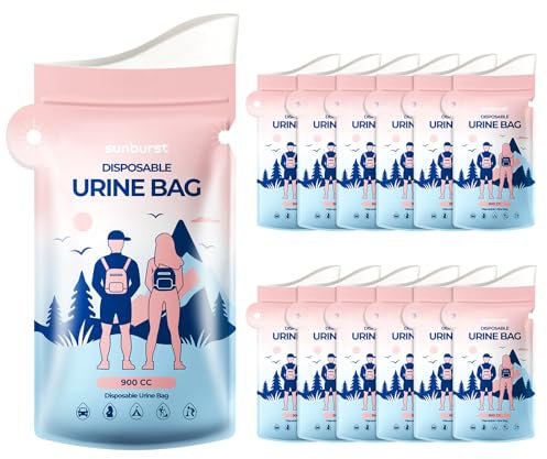 SUNBURST Reise-Urinal, tragbares Urinal mit großer und stabiler Öffnung, tragbarer Urinbeutel für Männer und Frauen, für Reisen, Camping, Verkehr (Rosa)