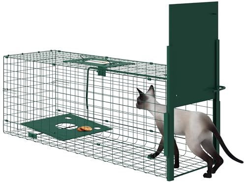 Outsunny Piège de Capture piège Vivant piège d'animaux en Acier avec 1 entrée pour Les Rats et Les Souris dim. 80L x 25l x 30H cm Vert foncé