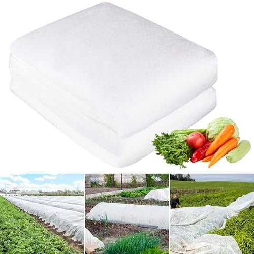 2x10m Wintervlies für Pflanzen Frostschutz, Gartenvlies Winterschutz für Pflanzen, Winterschutzvlies pflanzenschutz, Winter Draußen Frostschutz Pflanzenvlies Geeignet zum Schutz von Pflanzen (Weiß)