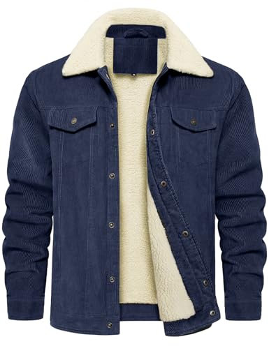 Voqeen Hombre Chaquetas de Invierno Forro Polar Cálido Chaqueta Militar con Bolsillos Abrigos de Trabajo Gruesa Cazadora Caliente Aire Libre