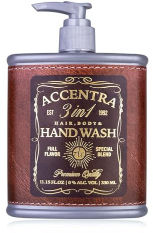 Accentra Seifenspender Whiskey, Handseife SPECIAL BLEND in Schnapsflaschen-Optik, Flachmann mit 330ml Handseife im Pumpspender, Flüssigseife, Duft: Birke & Zeder, Geschenkidee für Männer zum Vatertag