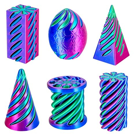 dikale 3D Printed Spiral Cone Fidget Toy 6 Pack, Impossible Passthrough
