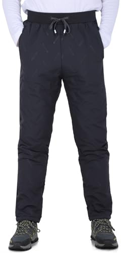 LY4U Pantalones de Chándal de Forro Polar para Hombre Pantalones Térmicos Cálidos de Invierno, Pantalones de Chándal Casuales con Bolsillos con Cremallera