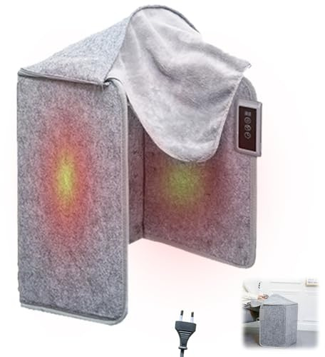 WRQIOO 50 x 100 cm Calentador de Escritorio Plegable, Calefactor Plegable para Debajo del Escritorio con 5 Niveles de Calor, Hasta 68℃ y 6 Velocidades de Ajuste de Tiempo